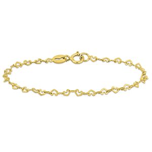 Mimi & Max Children’s 2mm Heart Link Babyarmband aus 14k Gelbgold – 5 in.