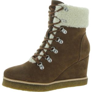 Marcel Wildleder runde Zehen Keil Stiefel
