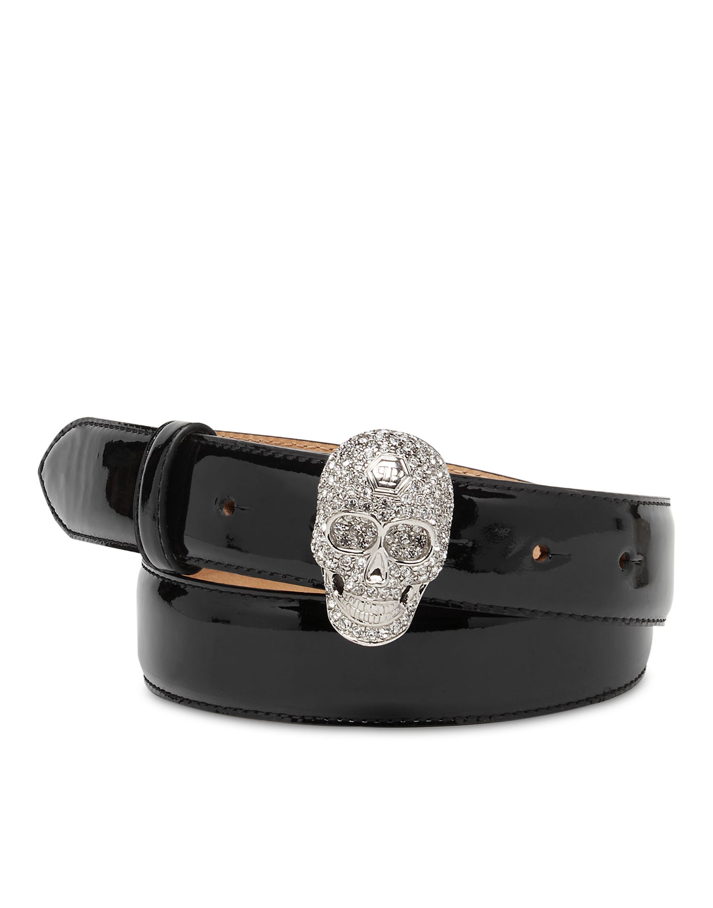Leder Gürtel Kristall Totenkopf