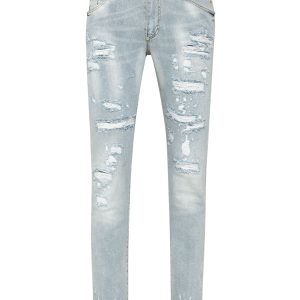 Denim Hose schlank fit paisley – 7670514122812