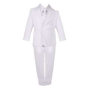 Baby Jungen Weiß 5 Stück Klassische Weste Jacke Hosen Besondere Anlässe Anzug 3-24M