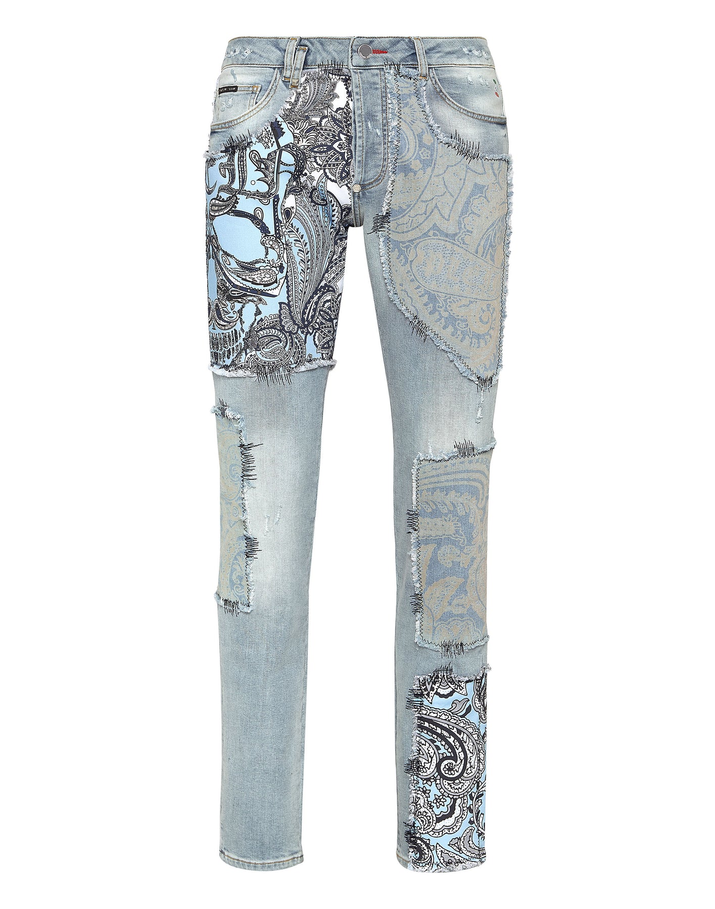 Jeanshose Super Straight Cut Fit Paisley Patchwork