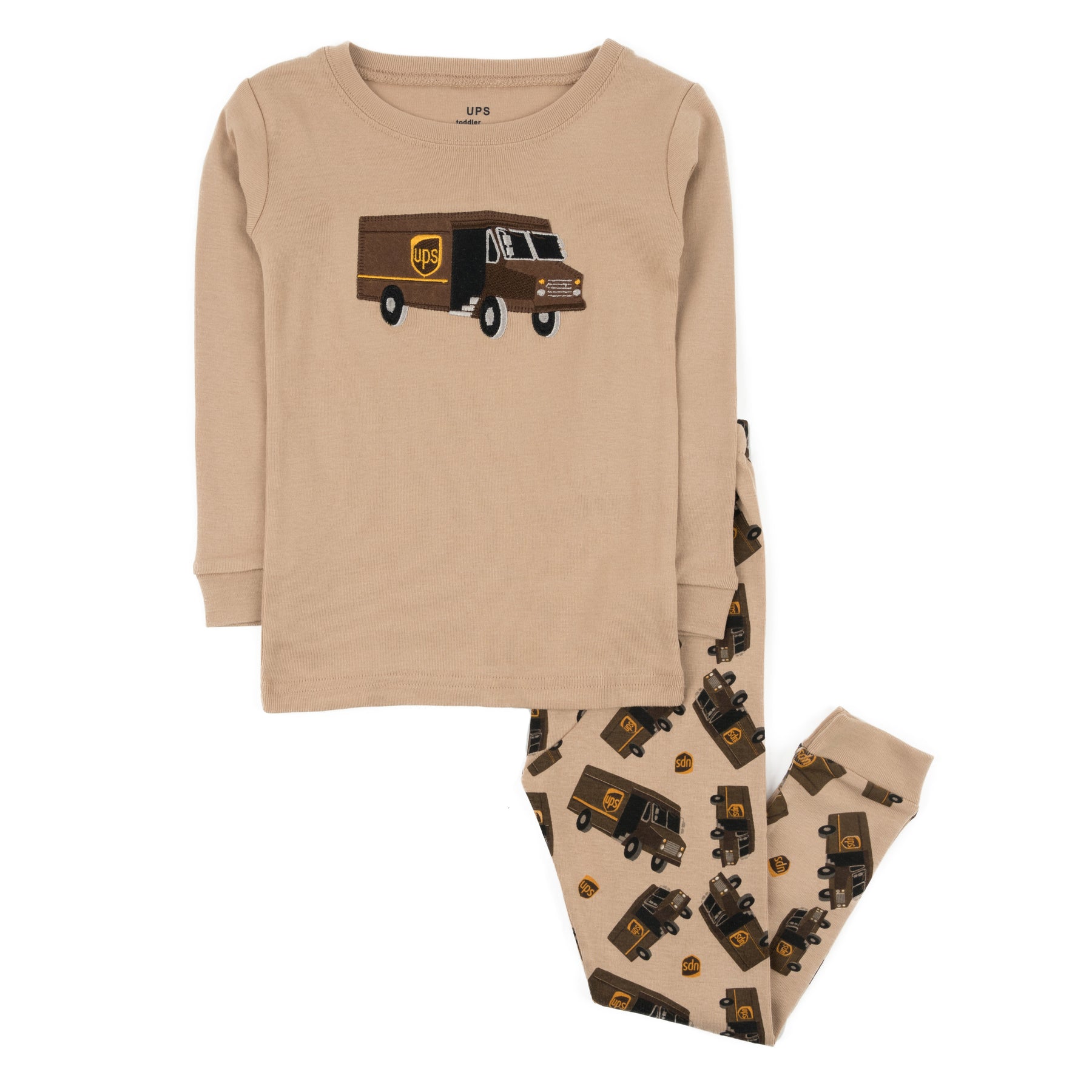 Kinder Zweiteiliger Pyjama aus Baumwolle UPS Beige