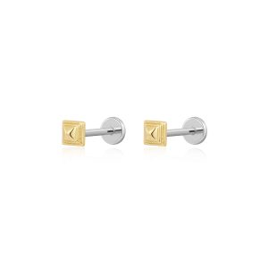 Die Metall Step Cut Pyramid Studs