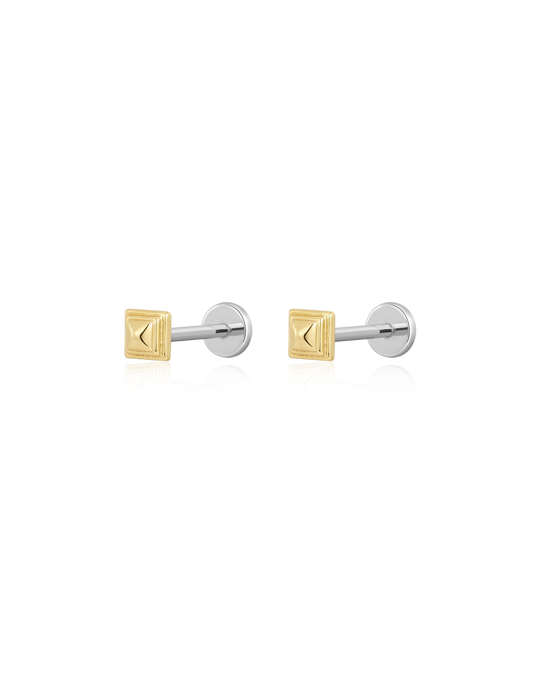 Die Metall Step Cut Pyramid Studs