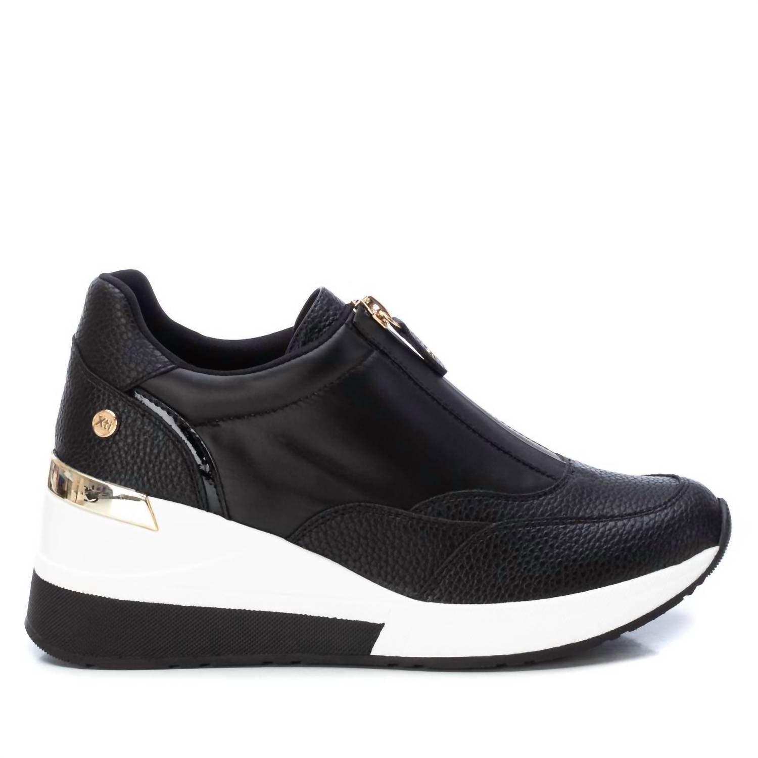 Damen Keil Sneaker in Schwarz