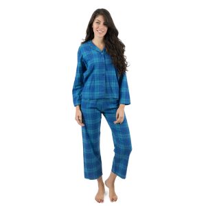 Weihnachten Damen zwei Stück Flanell Pyjamas kariert