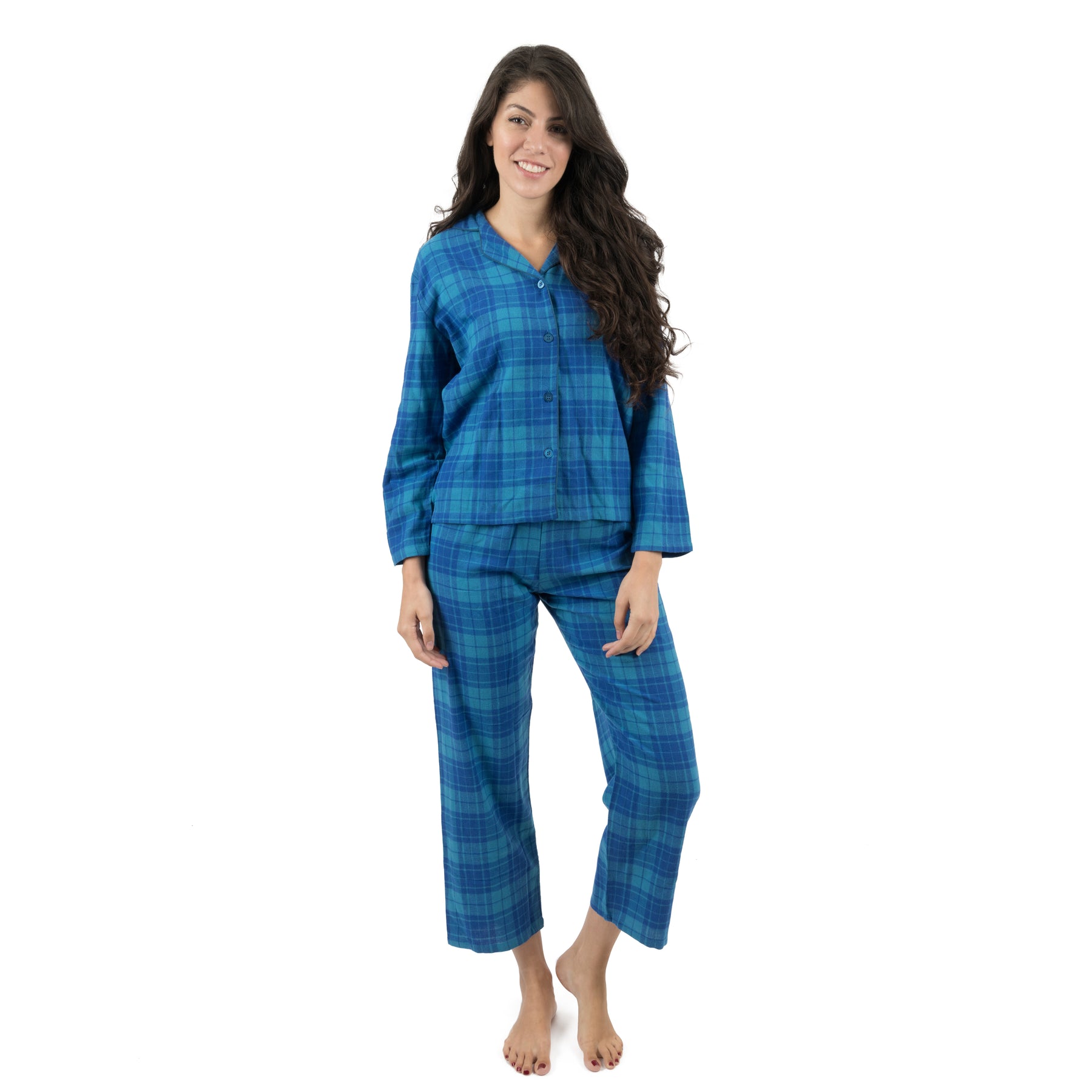 Weihnachten Damen zwei Stück Flanell Pyjamas kariert