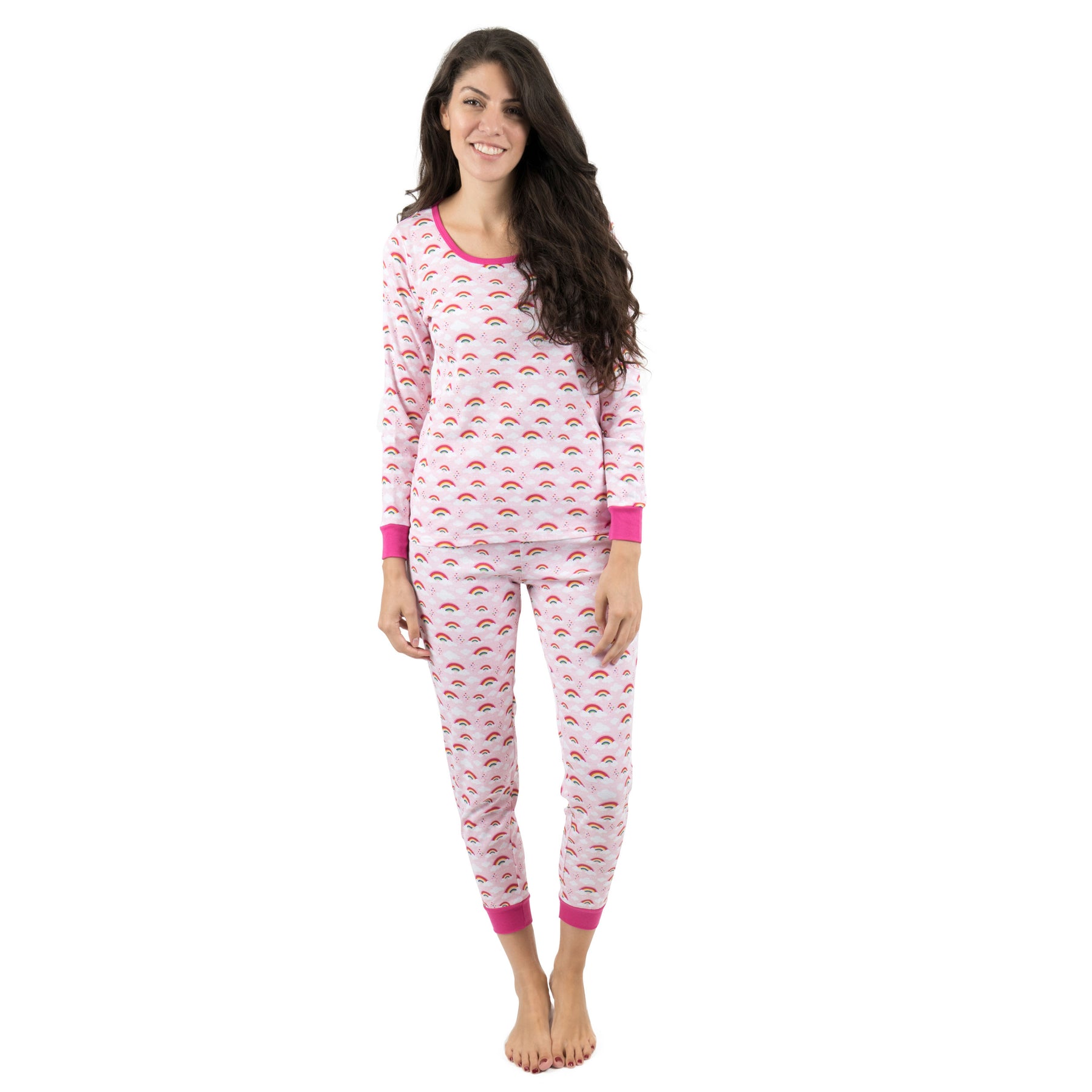 Damen zweiteilige Baumwolle Pyjamas Regenbogen