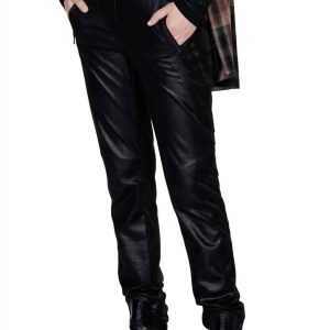 Jogger Pleather in Schwarz/Äve