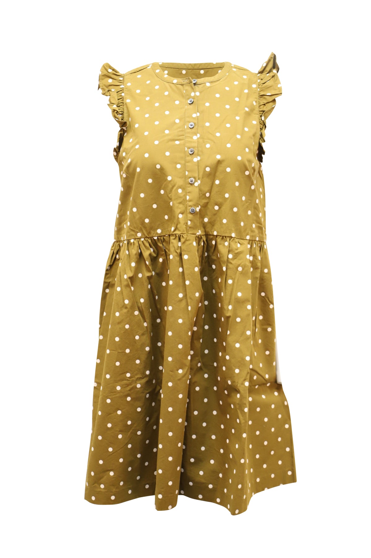 Madewell ärmelloses Kleid mit Polka-Dot-Muster aus Baumwolle in Hellbraun