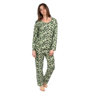 Damen zweiteilige Baumwolle locker Fit Pyjamas Camouflage