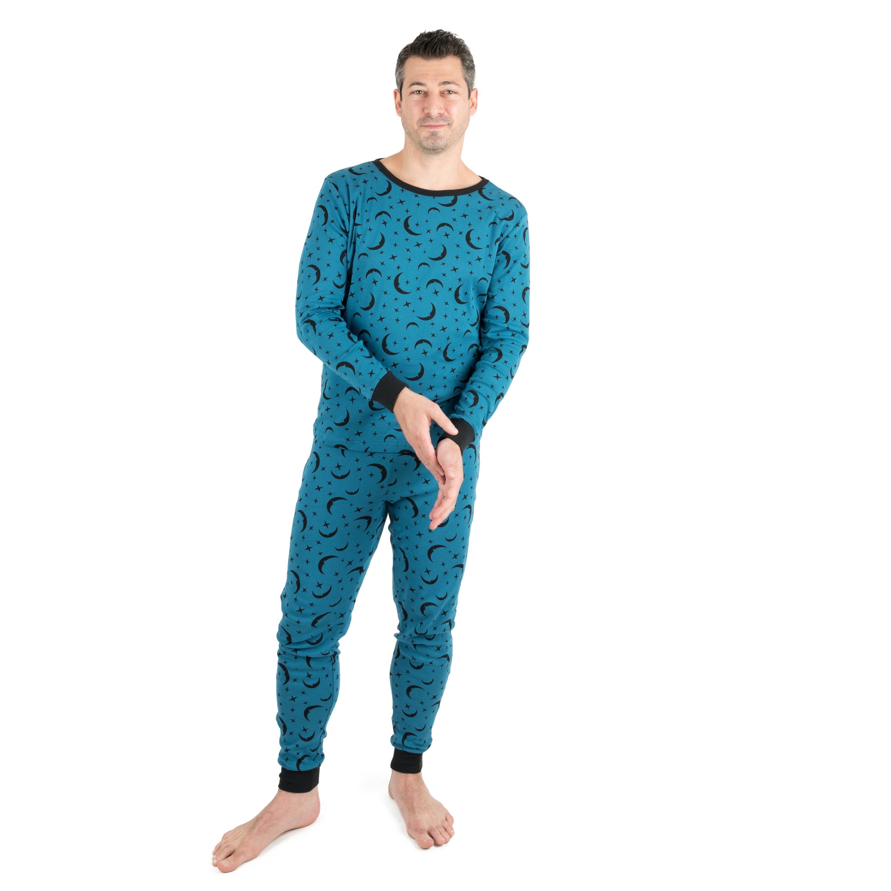 Herren Zwei Stück Baumwolle Pyjamas Mond