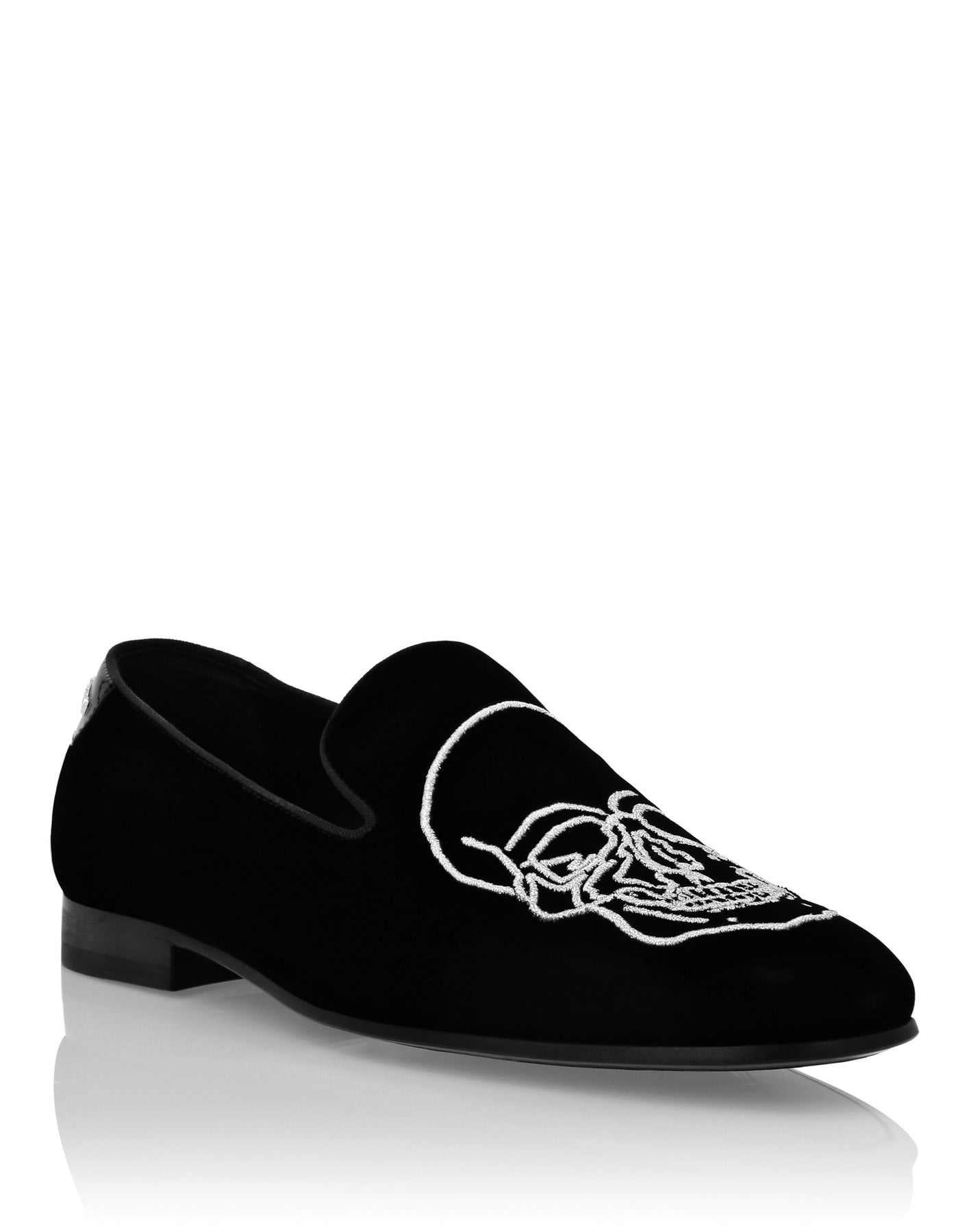 Samt Loafer Stickerei Totenkopf