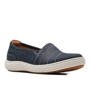 Damen Nalle Leder Loafer In Dunkelblau