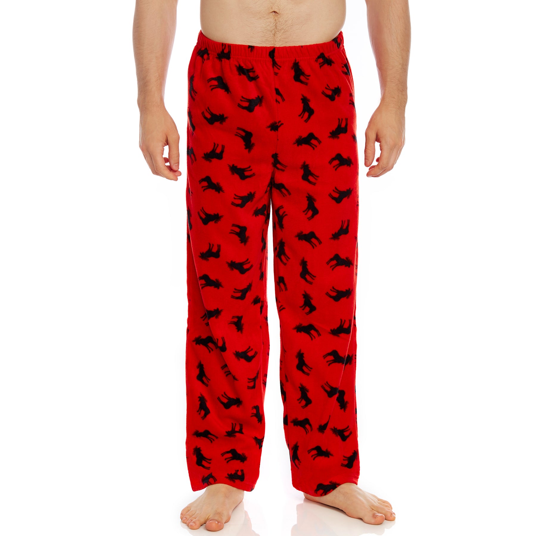 Weihnachten Herren Fleece Pyjama Hose Elch