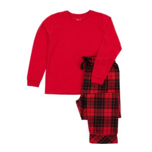 Weihnachten Kinder Pyjamas Poly Top und Flanell fühlen Hosen kariert