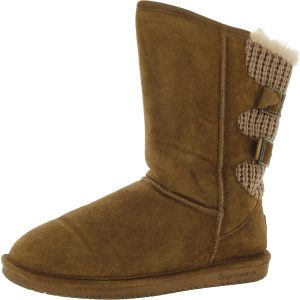 Boshie Wildleder Kunstpelz gefüttert Winter & Schneestiefel