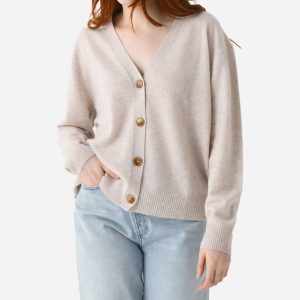 Hello Heart Strickjacke in Haferflocken/Kandichen rosa