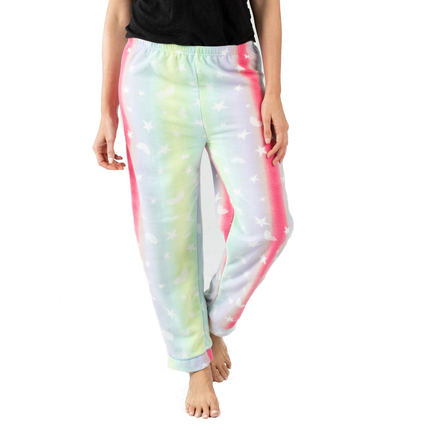 Damen Fleece Pyjama Hosen Sterne