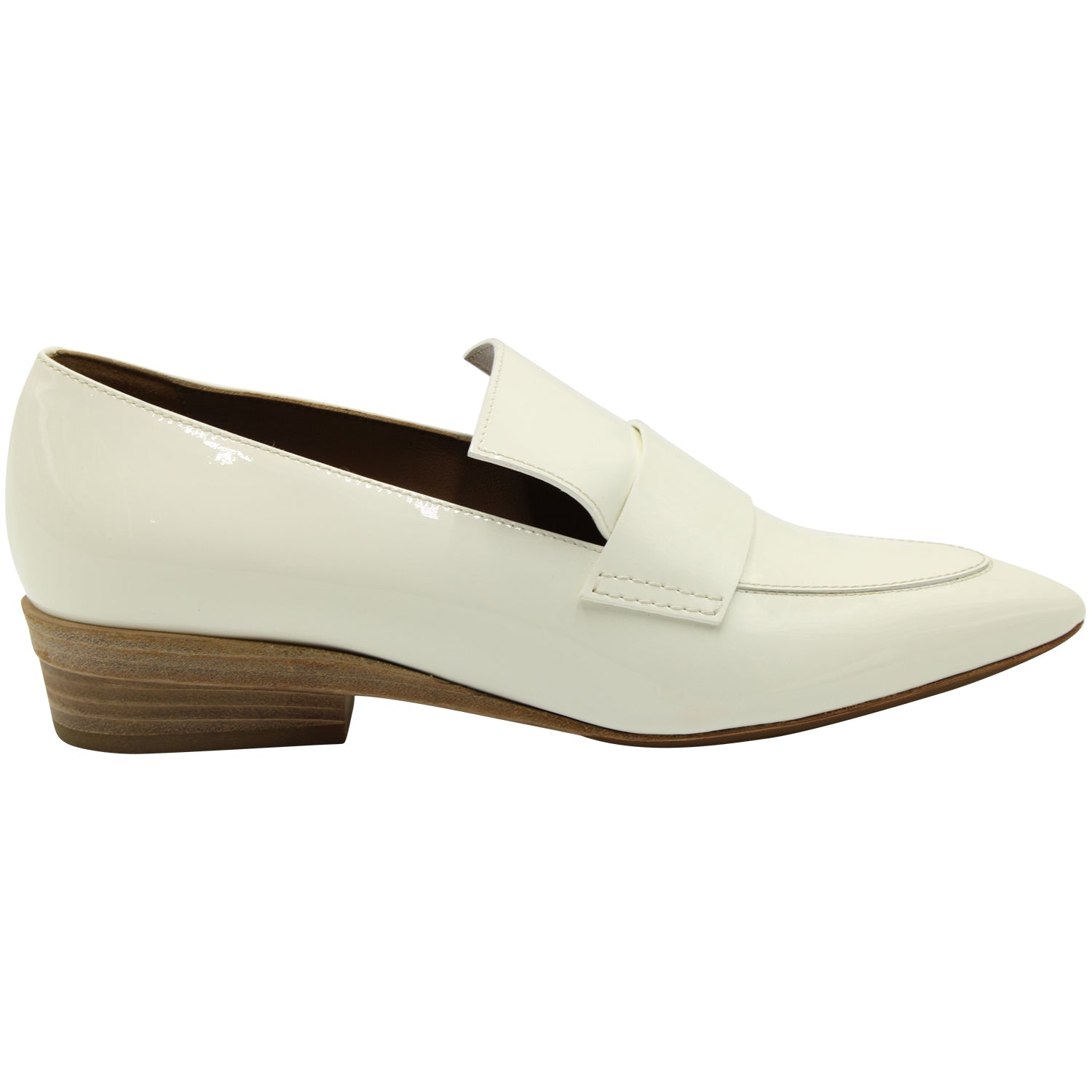 Hermes Loafer aus weißem Lackleder
