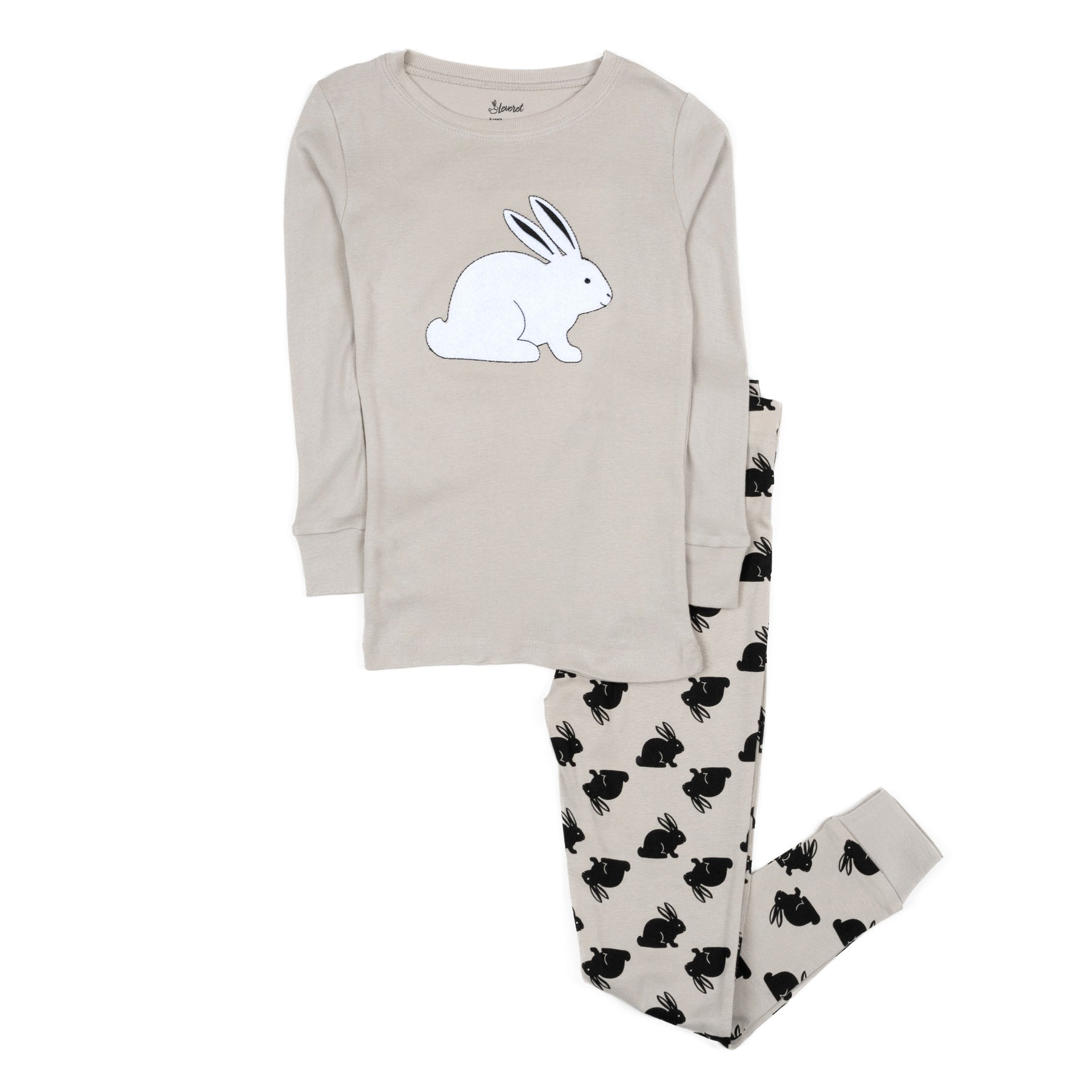 Kinder zwei Stück Baumwolle Pyjamas Bunny Grau