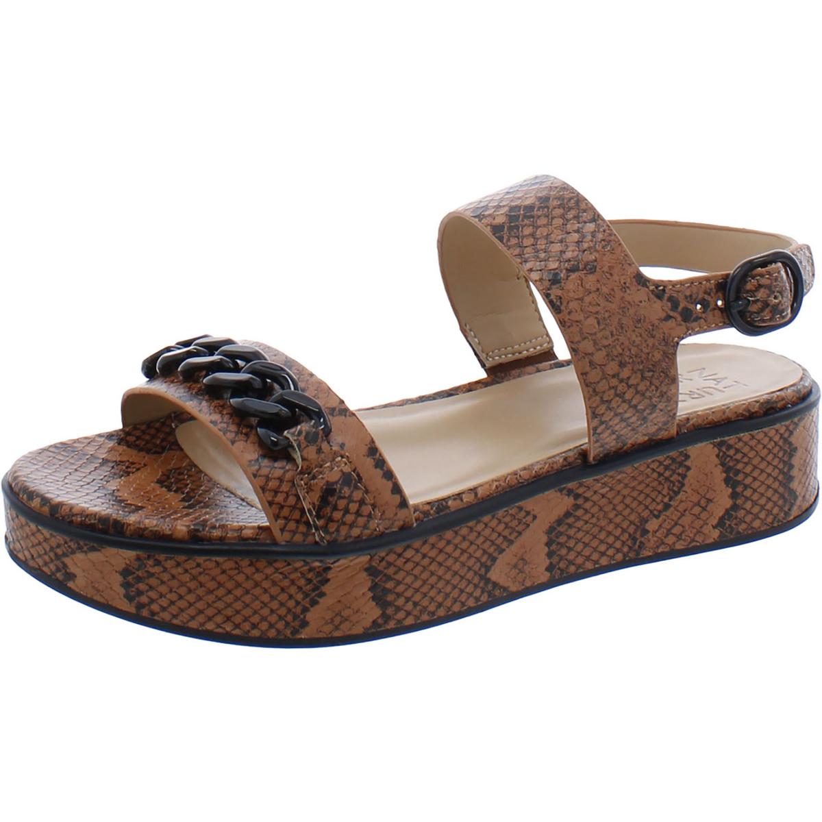 Carlyle Leder Sandalen mit Schlangenprint