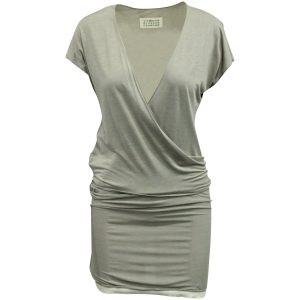 Maison Margiela Wrap Minikleid in grauer Viskose 7765001371708