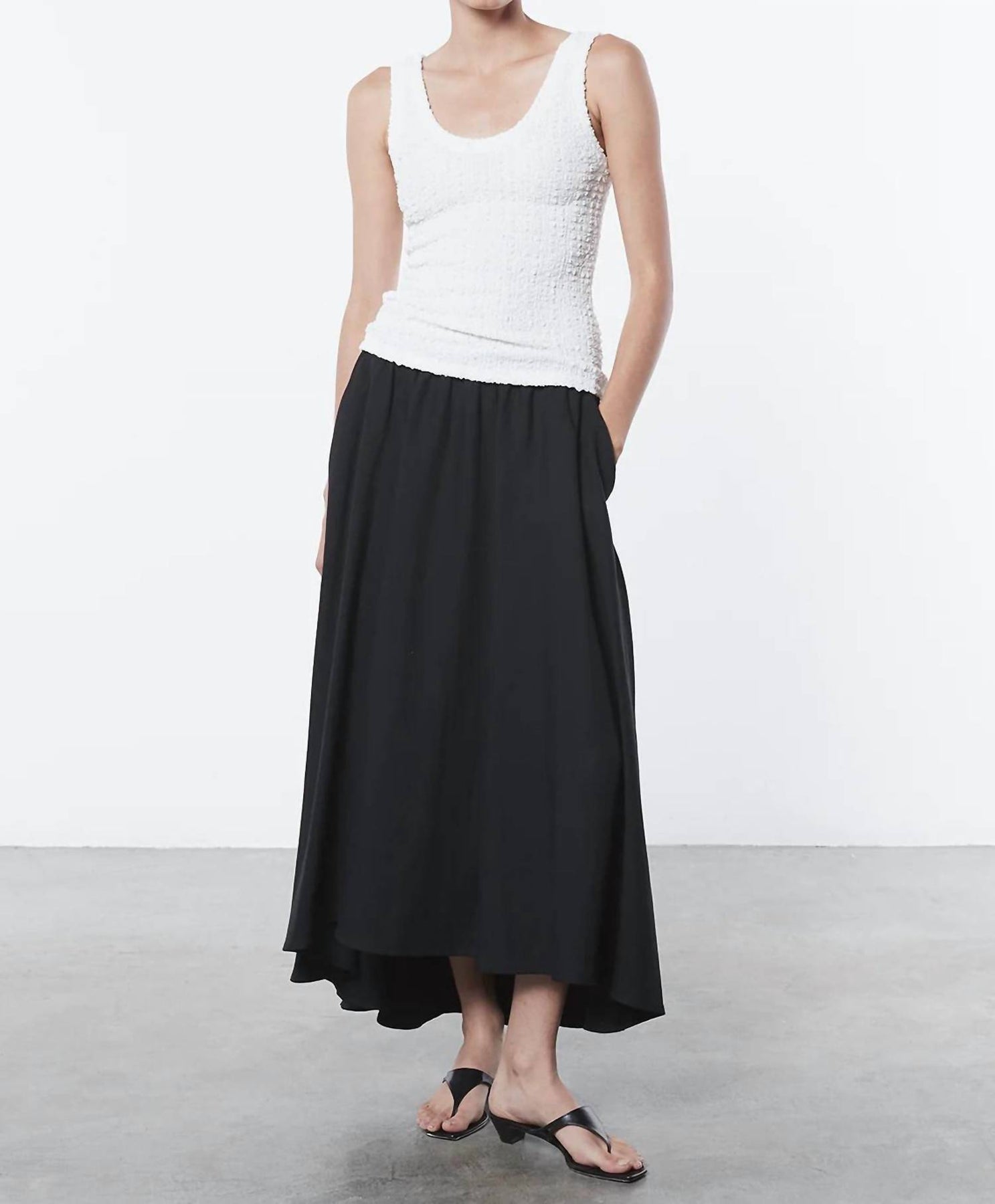 Puckered Top in Weiß