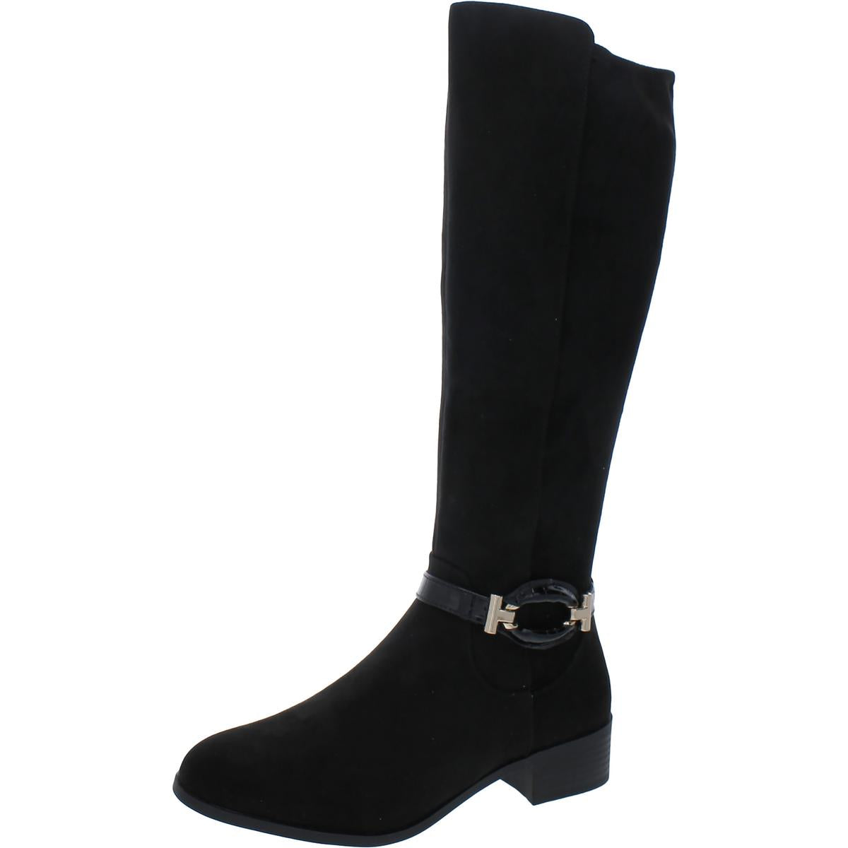 Stanella Imitat Leder Reit Kniehohe Stiefel