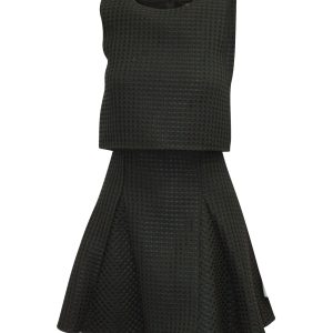 Maje Robe Trompe L’oeil Kleid aus schwarzem Polyester 7765001928764