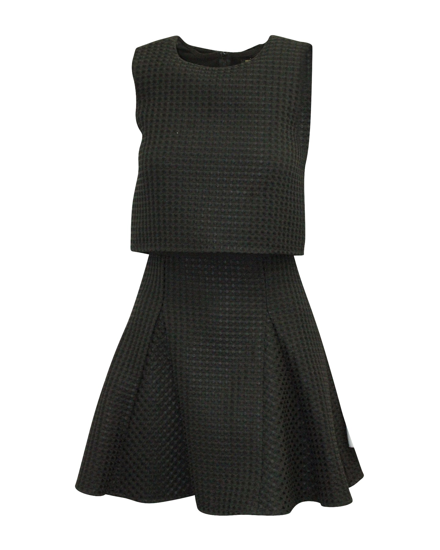 Maje Bademantel Trompe L'oeil Kleid aus schwarzem Polyester