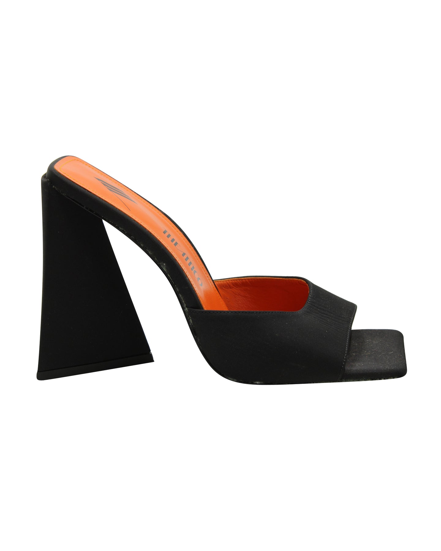 Die Attico Devon Mules in schwarzem Satin