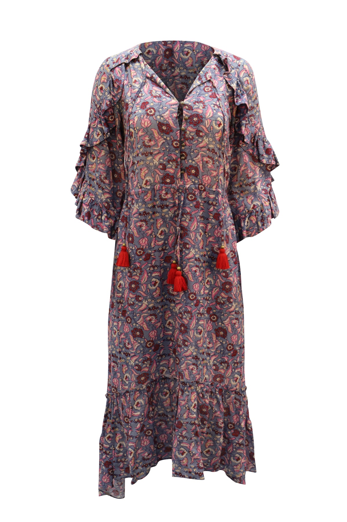 Figue Bedrucktes Boho Kleid aus mehrfarbiger Viskose