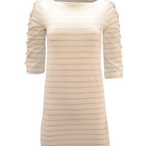 Lauren Ralph Lauren gestreiftes Kleid mit Schnürsenkeln aus mehrfarbiger Baumwolle 7765005467708