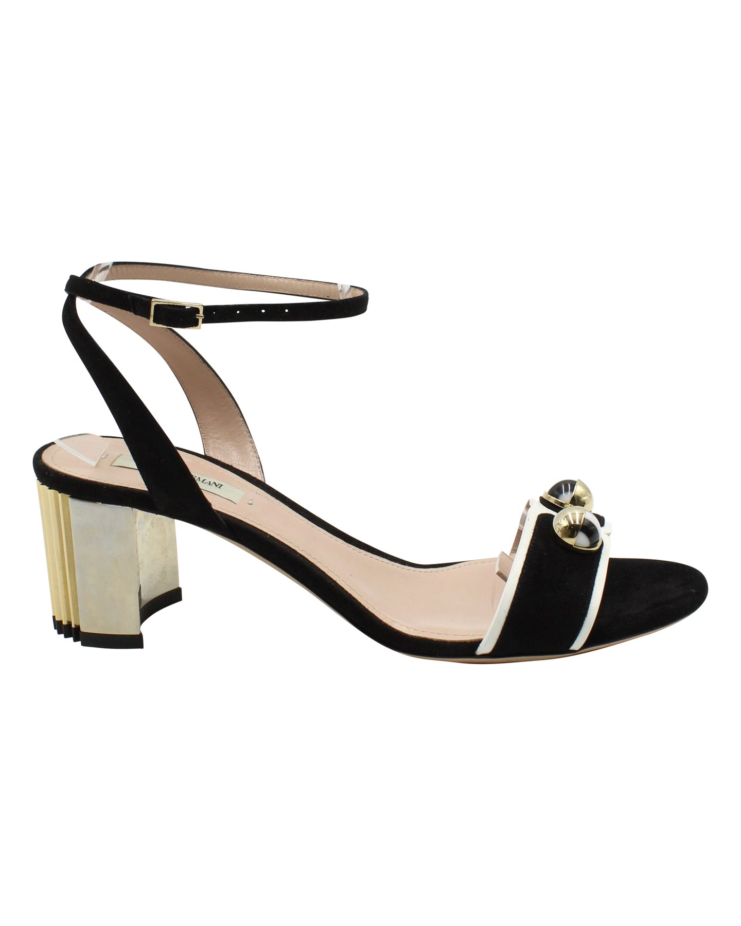 Giorgio Armani Sandalen aus Veloursleder in Schwarz