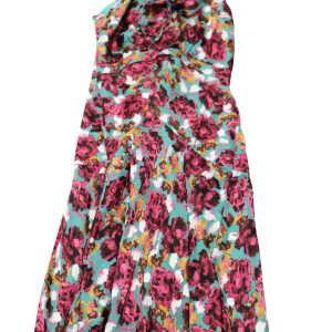 Saloni florale Rüschen Midikleid in mehrfarbigen Rayon 7764999929916