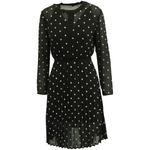 Maje Sheer florales Langarmkleid aus schwarzem Polyester 7765002649660