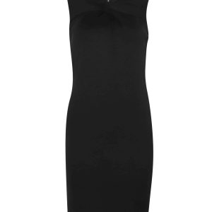 Helmut Lang V-Ausschnitt Minikleid in schwarzer Viskose 7765010939964