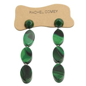 Rachel Comey Oval Dangling Ohrringe aus grünem Acryl 7764924104764