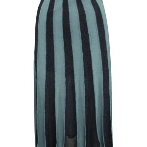 Sandro Paris gestreifter, taillierter Rock aus blauem Polyester 7765012906044