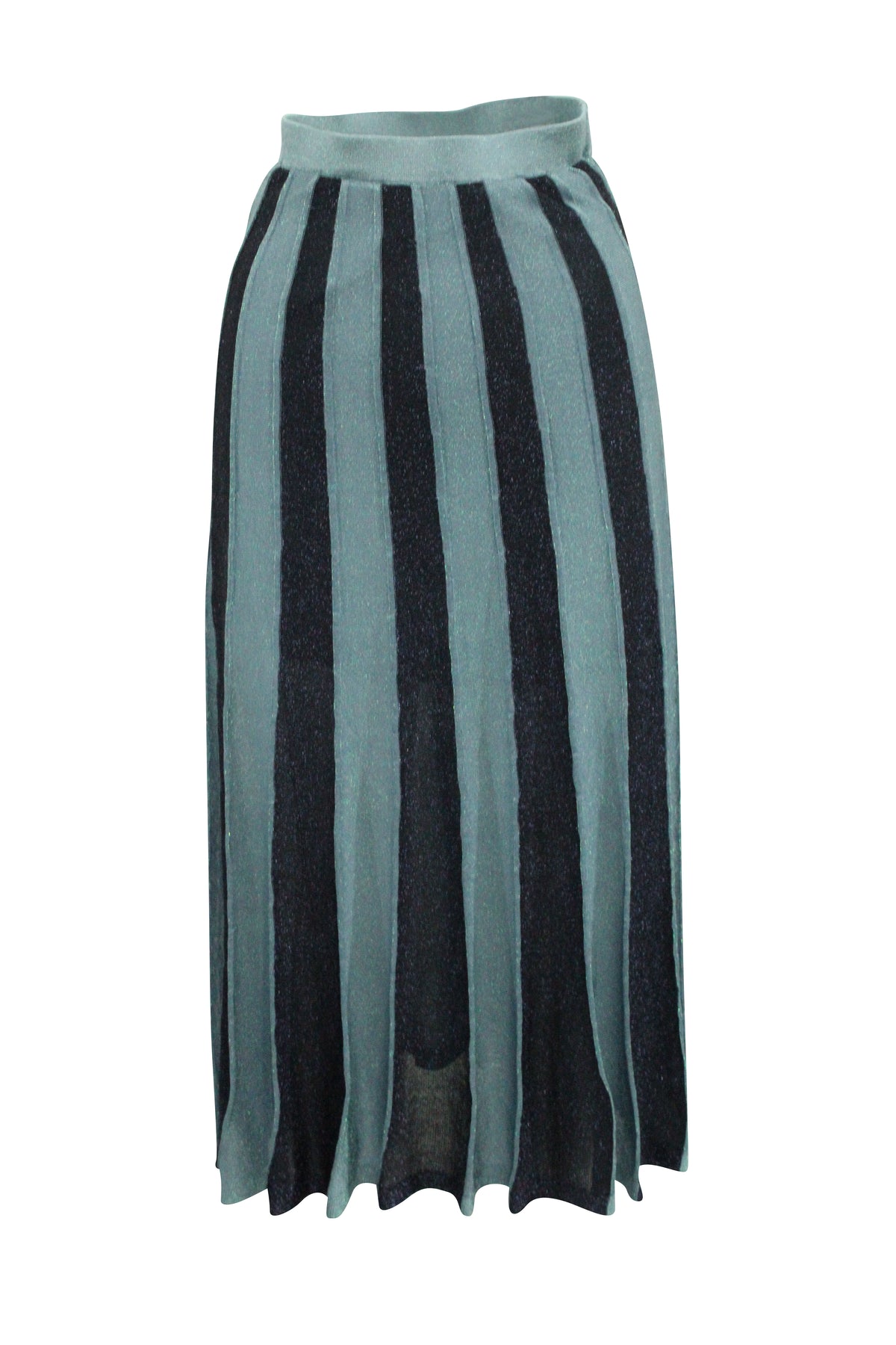 Sandro Paris Gestreifter Rock aus blauem Polyester