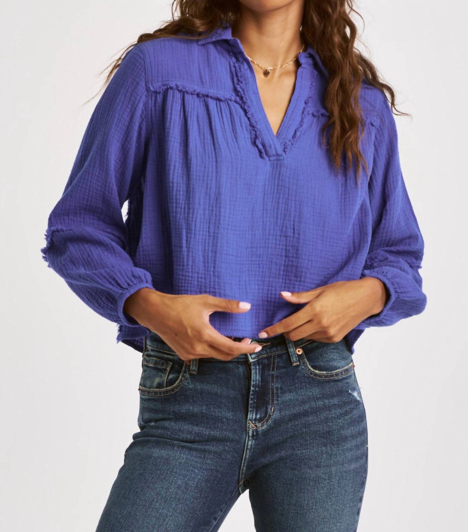 Radella Vollarm-Bluse in Kobalt