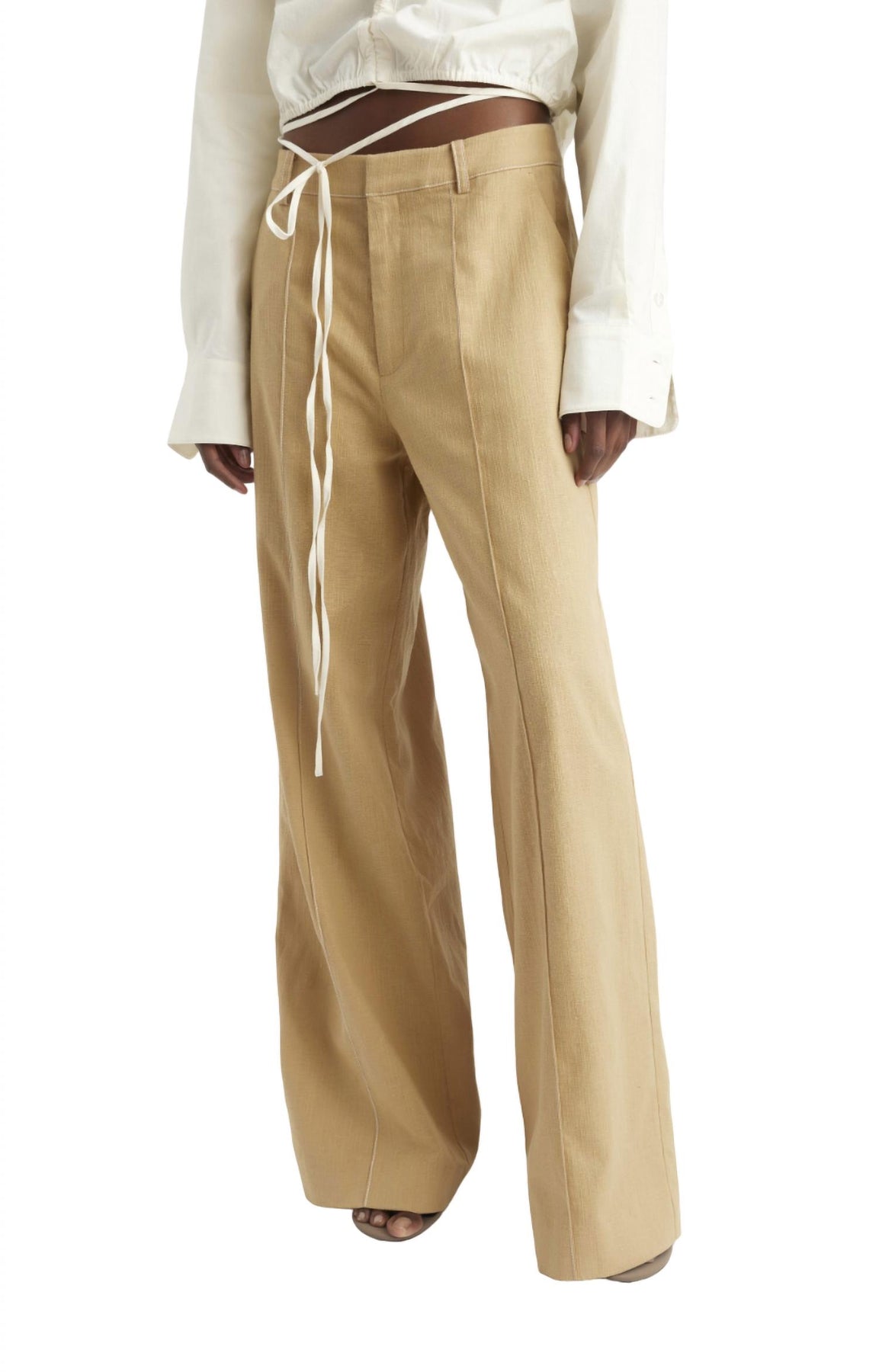 Feleagz Leinen High Waist Hose im Seestern