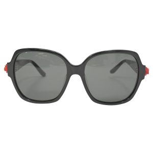 Linda Farrow X Oscar de la Renta Oversized Sonnenbrille aus schwarzem Acetat 7765011988540