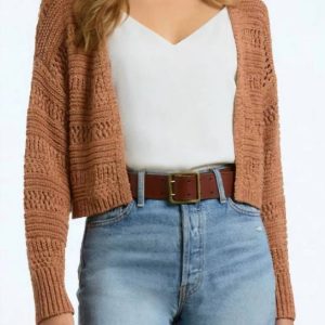 Andrea häkeln Strickjacke in Walnuss