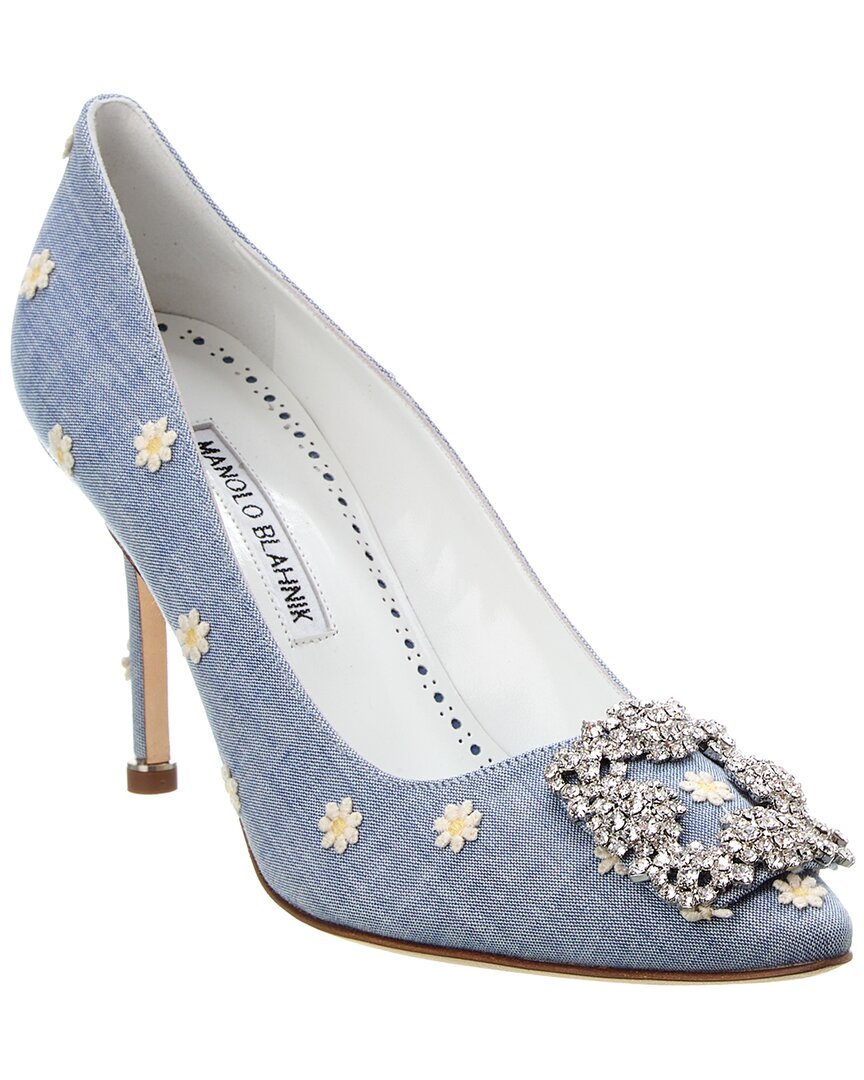 Manolo Blahnik Hangisi 90 Chambray Pumpe