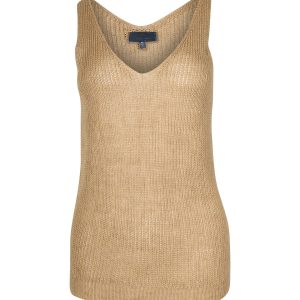 Nili Lotan Knitted Tank Top in beige Leinen 7764968636476