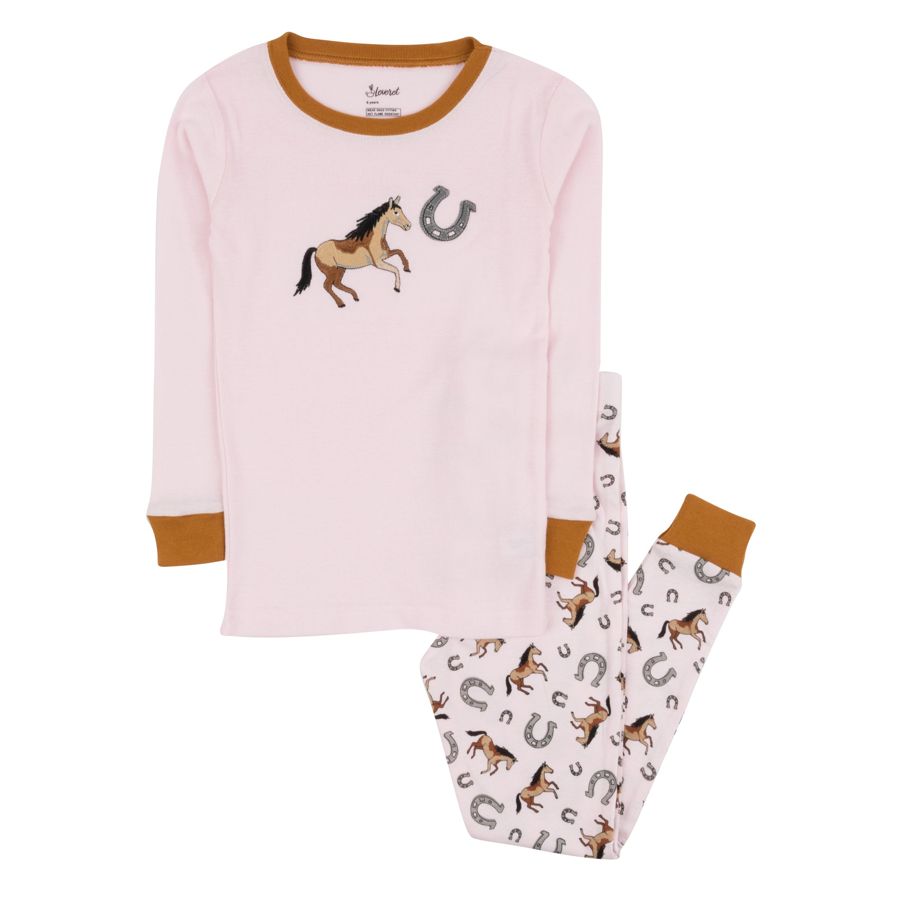 Kinder zweiteilige Baumwolle Pyjamas rosa Pferd