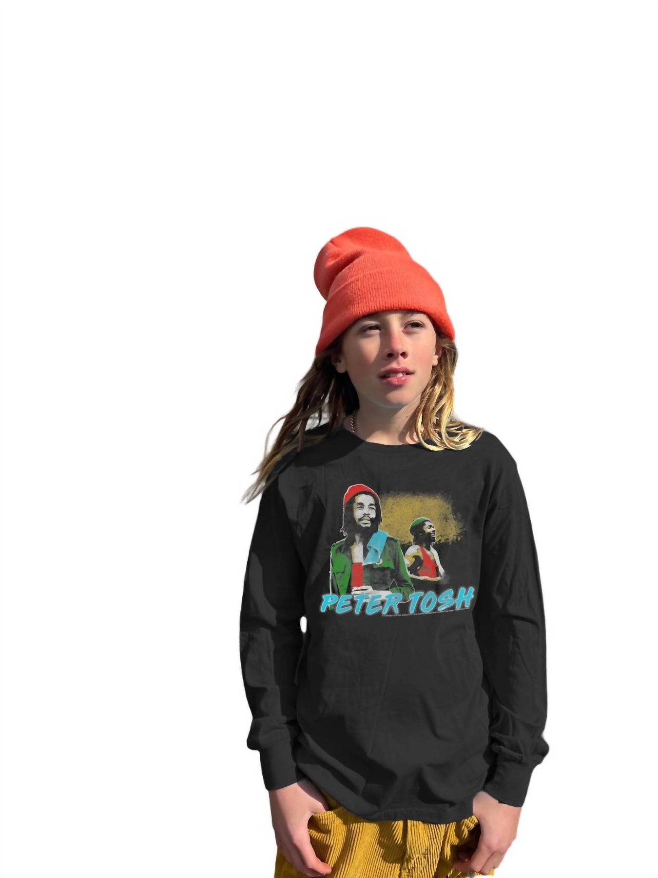 Peter Tosh Bio-Langarm-T-Shirt in Jet Schwarz